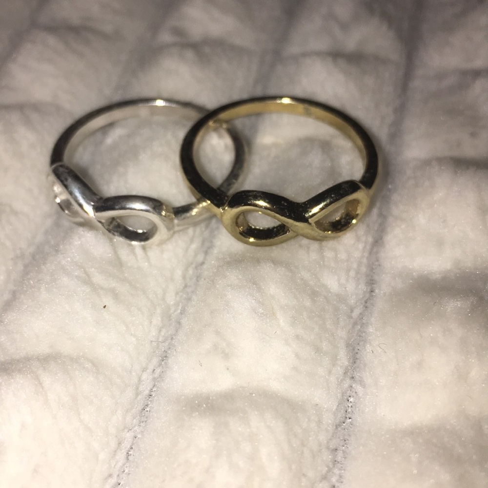 Gold and silver infinity rings Size 8 new
